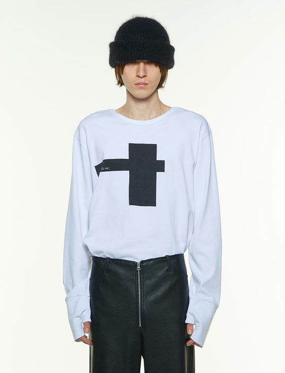 SHOOP/シュープ/ARM WARMERS CROSS LONG T-SHIRT/WHITE/ホワイト