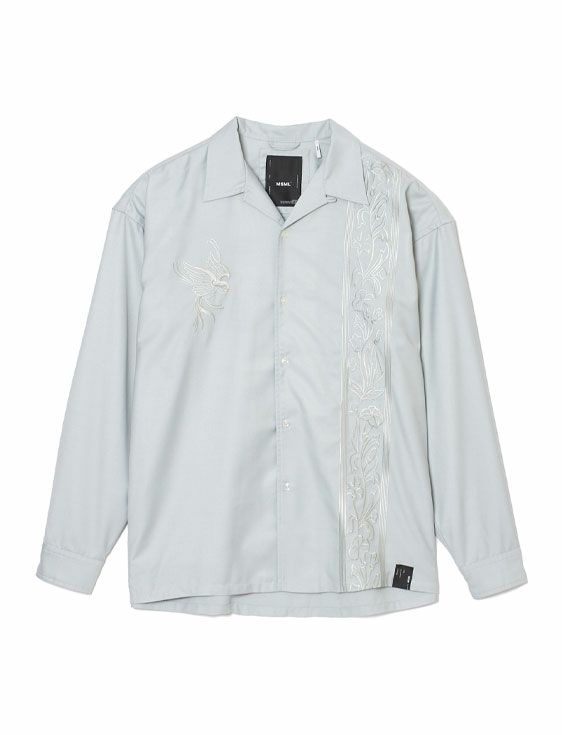 MSML/エムエスエムエル/EMBROIDERY OPEN COLLAR SHIRT/BLUE/ブルー