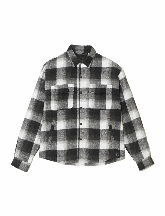 MSML/エムエスエムエル/CHECK SNAP BUTTON SHIRT/BLACK/ブラック