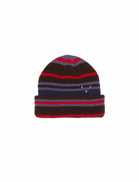 POP TRADING COMPANY/ポップトレーディングカンパニー/STRIPED BEANIE IN MULTICOLOR