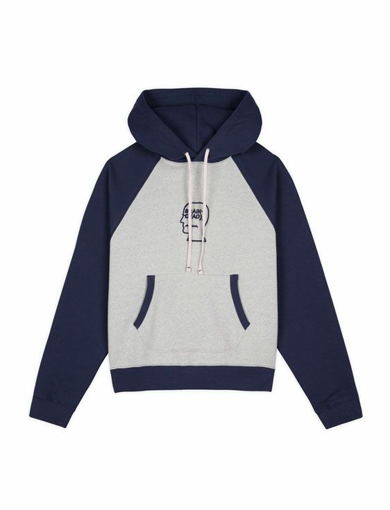 BRAINDEAD/ブレインデッド/FLEECE LOGO HEAD RAGLAN HOODIE/IVORY/アイボリー