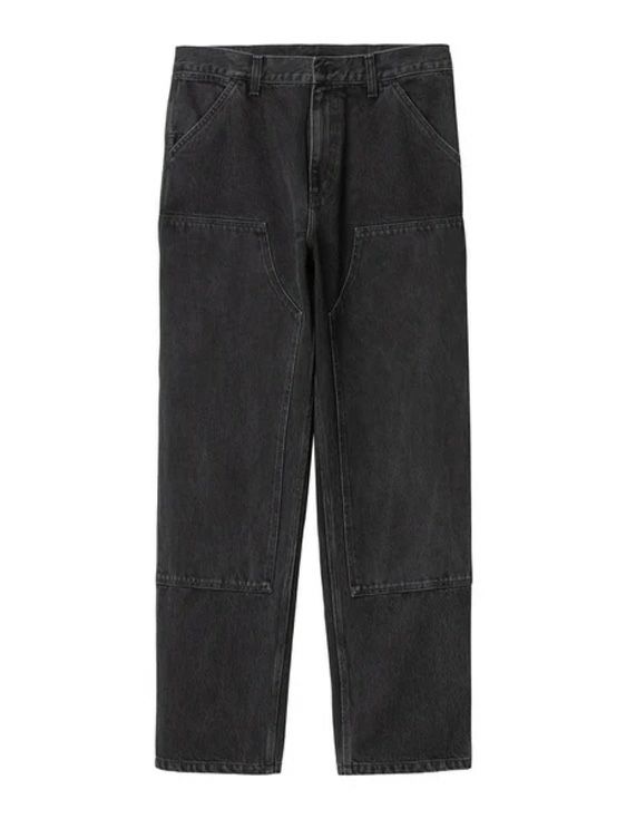 CarharttWIP/カーハートダブリューアイピー/DOUBLE KNEE PANT Black Stone washed/BLACK/ブラック