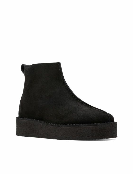 CLARKS/クラークス/Trek Wedge Boot. Black Suede/BLACK/ブラック