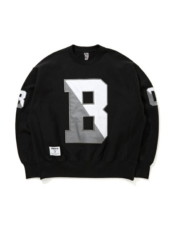 BILLIONAIRE BOYS CLUB/ビリオネア・ボーイズ・クラブ/APPLIQUE LOGO SWEATSHIRT B/BLACK/ブラック