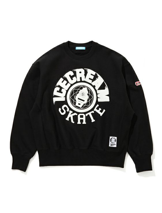 ICECREAM/アイスクリーム/PUFF PRINT SWEATSHIRT ICECREAM SKATE/BLACK/ブラック