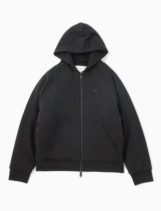 CalvinKlein/カルバンクライン/A-PADDED ZIP UP HOODIE/BLACK/ブラック