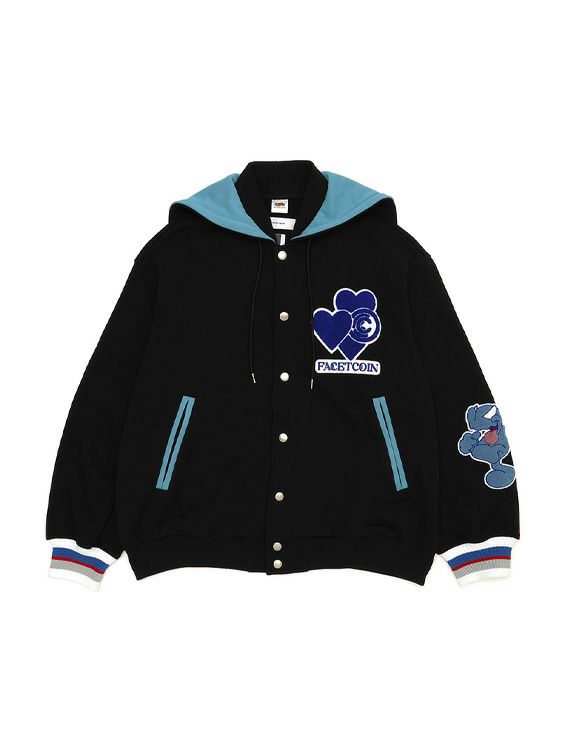 FACETASM/ファセッタズム/FACETASM ×CPD LOVE PATCH HOODED STADIUM JACKET/BLACK/ブラック