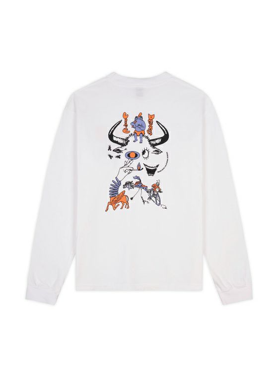 BRAIN DEAD/ブレインデッド/COSMIC DEBRIS LONG SLEEVE SHIRT/WHITE/ホワイト