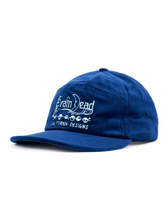 BRAIN DEAD/ブレインデッド/VELVETEEN CURVED FRONT 6 PANEL HAT/BLUE/ブルー