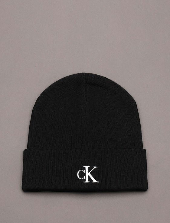 CalvinKlein/カルバンクライン/MONOGRAM CUFF BEANIES/BLACK/ブラック