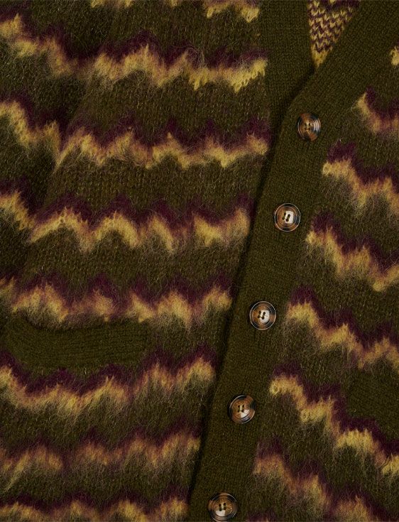 BRAIN DEAD/ブレインデッド/ZIG ZAG STRIPED CARDIGAN/MULTI/マルチ