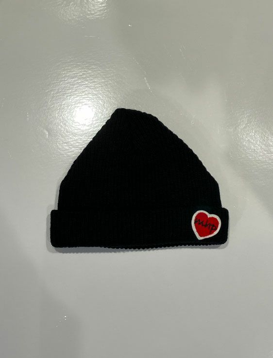 MAISON HONORE/メゾンオノレ/1Heart Patch Knit Cap/BLACK/ブラック