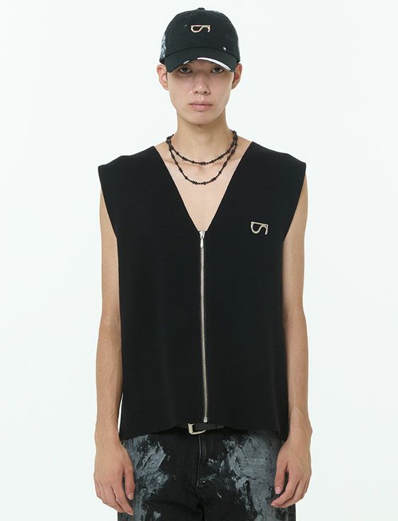 SHOOP/シュープ/METAL LOGO VEST/BLACK/ブラック