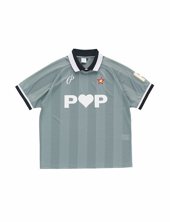POP TRADING COMPANY/ポップトレーディングカンパニー/SPORTIF SHORTSLEEVE SHIRT IN STORMY SEA/BLUE/ブルー
