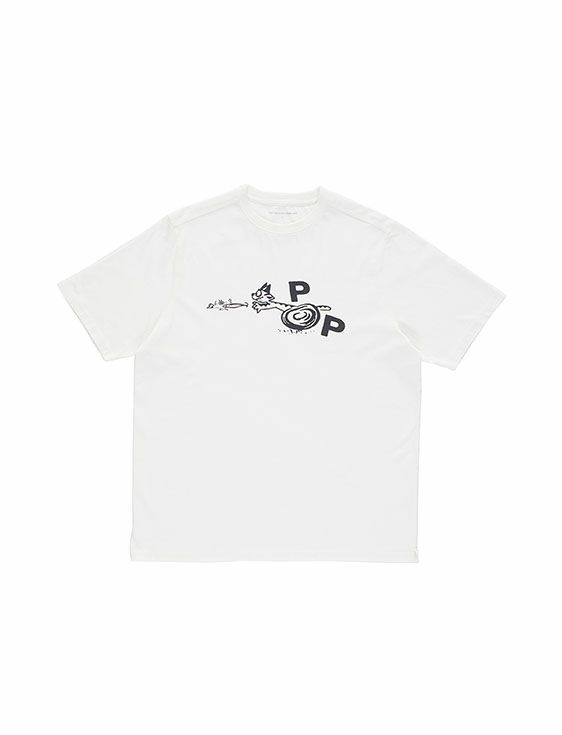 POP TRADING COMPANY/ポップトレーディングカンパニー/CATCH T-SHIRT IN WHITE/WHITE/ホワイト