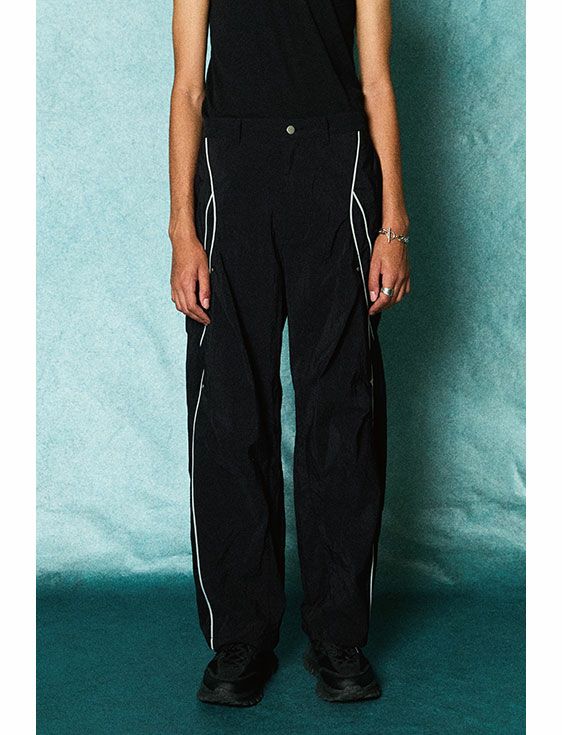 TAUPE/トープ/CONSTRACTIVE PIPING PANTS/BLACK/ブラック