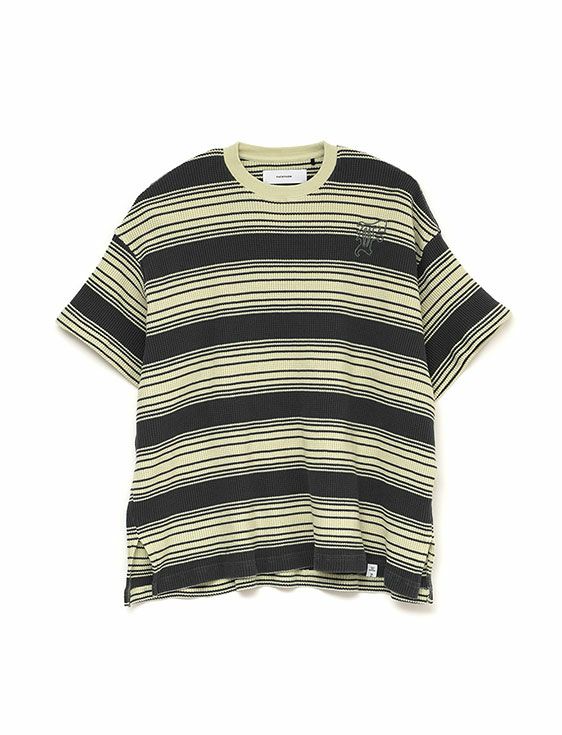 FACETASM/ファセッタズム/WAFFLE KNIT TEE/CHARCOAL/チャコール