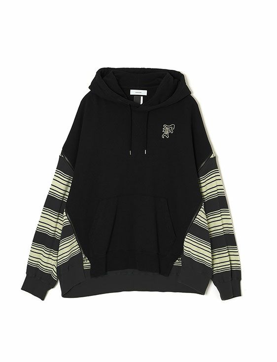FACETASM/ファセッタズム/WAFFLE KNIT ZIP HOODIE/BLACK/ブラック