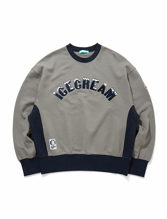 ICECREAM/アイスクリーム/SWITCHING SWEATSHIRT/GRAY/グレー