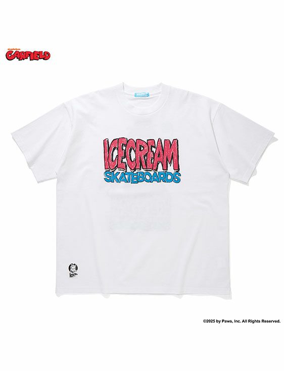 ICECREAM/アイスクリーム/ICECREAM x GARFIELD COTTON T-SHIRT SKATEBOARDS/WHITE/ホワイト