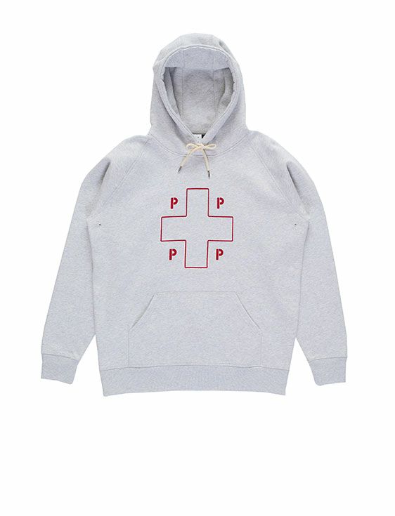 POP TRADING COMPANY/ポップトレーディングカンパニー/LIFESAVER HOODED SWEAT IN ASH GREY/GRAY/グレー