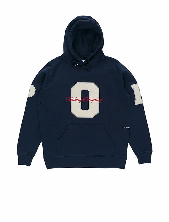 POP TRADING COMPANY/ポップトレーディングカンパニー/FOOTBALL HOODED SWEAT IN NAVY/NAVY/ネイビー