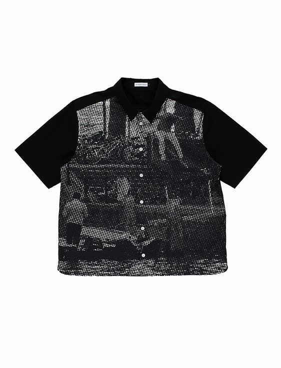 POP TRADING COMPANY/ポップトレーディングカンパニー/CHIMA SHORTSLEEVE SHIRT IN BLACK/BLACK/ブラック