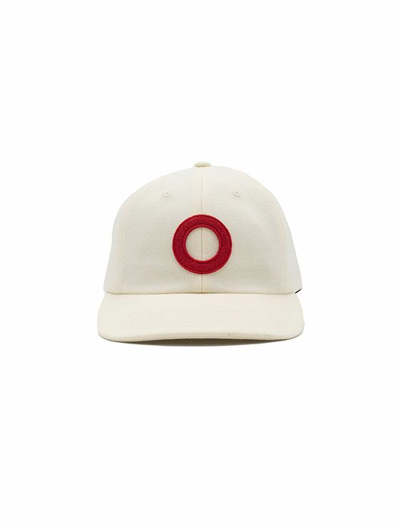 POP TRADING COMPANY/ポップトレーディングカンパニー/O SIXPANEL HAT IN WHITE/HAUTE RED/OFFWHITE