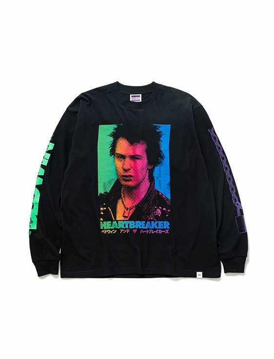 BEDWIN ＆ THE HEARTBREAKERS/ベドウィンアンドザハートブレーカーズ/ L/S PRINTED T OLDMAN""/BLACK/ブラック