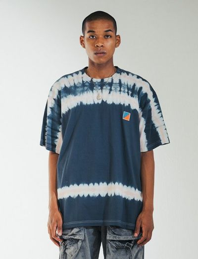 KARENELY カーネリー タイダイ染め スウェットシャツ クルーネックプリントスウェットシャツ VARSITY - グレーマール