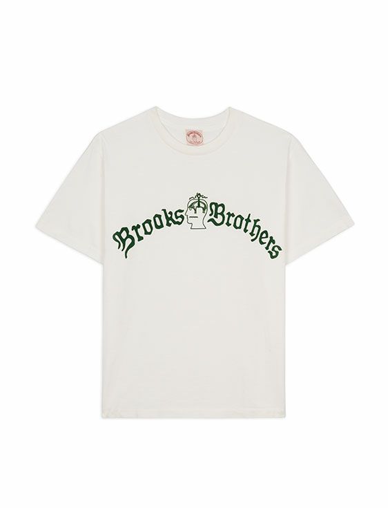 BRAIN DEAD/ブレインデッド/BROOKS BROTHERS CALIFORNIA TUBULAR T-SHIRT/WHITE/ホワイト