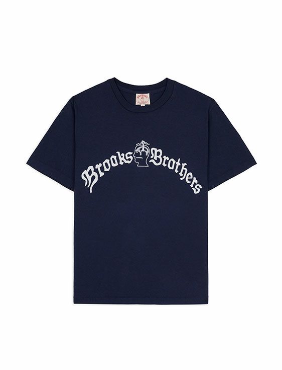 BRAIN DEAD/ブレインデッド/BROOKS BROTHERS CALIFORNIA TUBULAR T-SHIRT/NAVY/ネイビー