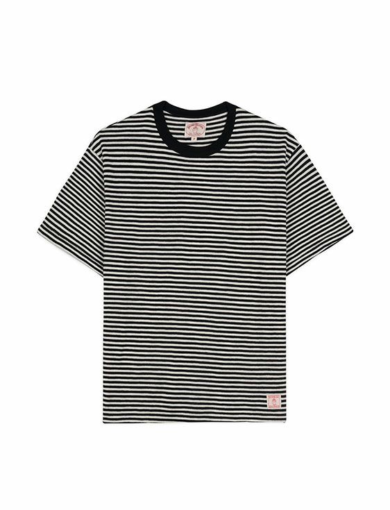 BRAIN DEAD/ブレインデッド/BROOKS BROTHERS CALIFORNIA LOOSE KNIT STRIPED TEE/BLACK/ブラック