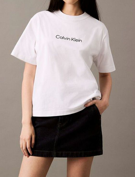 CalvinKlein/カルバンクライン/SS RELAXED STANDARD LOGO TEE/WHITE/ホワイト
