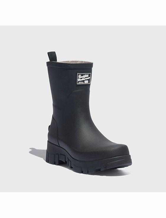 ROCKFISH WEATHERWEAR/ロックフィッシュウェザーウェア/FLATFORM RAIN BOOTS MIDDLE/BLACK/ブラック