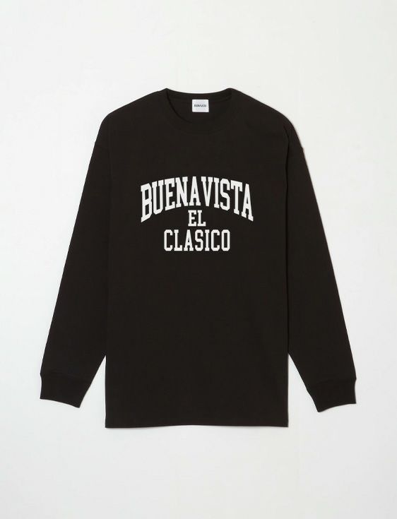 BUENA VISTA/ブエナビスタ/BV college logo L/S tee/BLACK/ブラック
