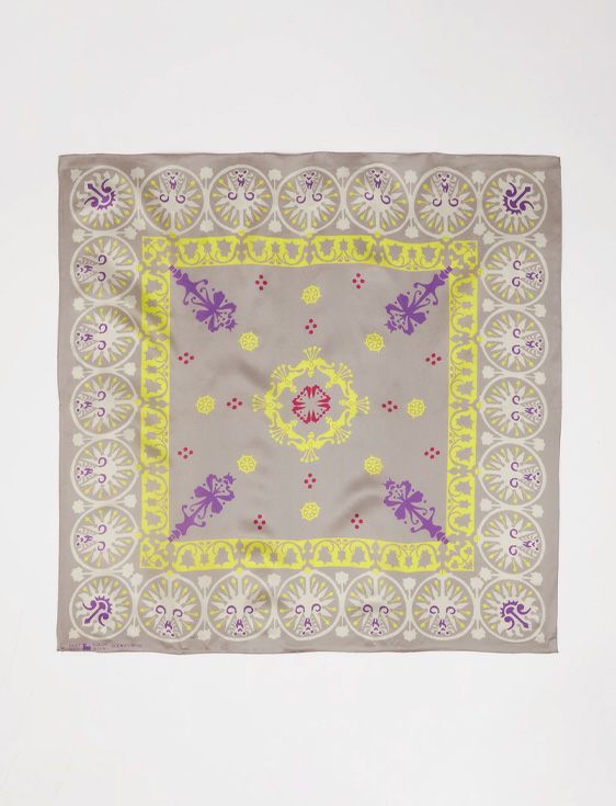 BUENA VISTA/ブエナビスタ/COLORED BANDANA SILK SCARF/GREY/グレー