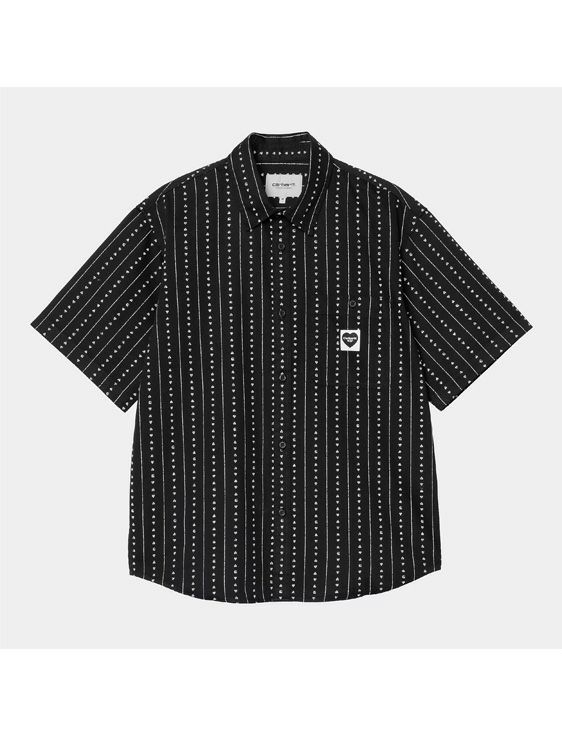Carhartt WIP/カーハート　ダブリューアイピー/S/S DREWE SHIRT Heart C Pinstripe, Black