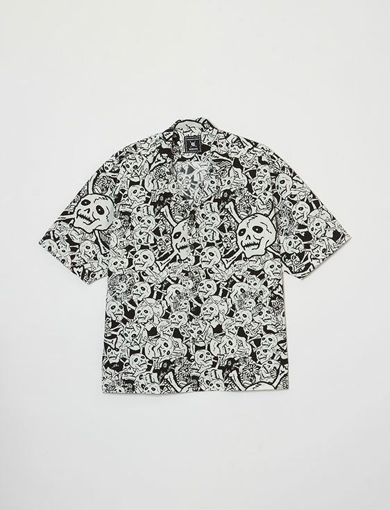 BUENA VISTA/ブエナビスタ/【横尾忠則 × BUENA VISTA】雑踏髑髏 S/S shirts/BLACK/ブラック