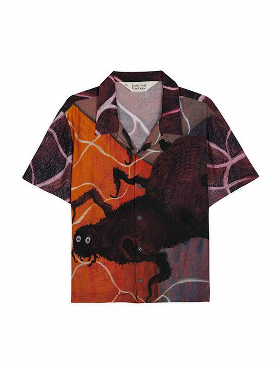 BRAINDEAD/ブレインデッド/SPIRAL ORB SHORT SLEEVE BUTTON UP SHIRT/Burgundy/バーガンディ