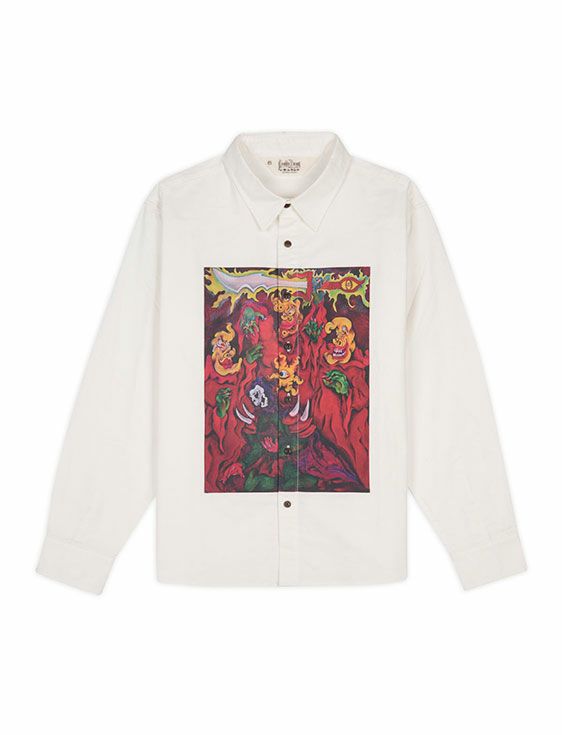 BRAINDEAD/ブレインデッド/MYTHIC STAR OXFORD SHIRT/WHITE/ホワイト