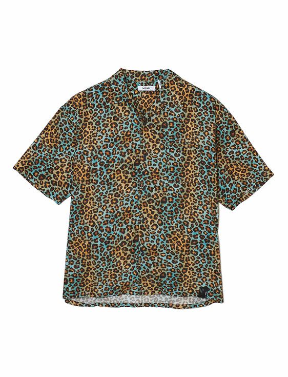 MSML/エムエスエムエル/LEOPARD OPEN COLLAR SHORT SLEEVE SHIRTS/BLUE/ブルー