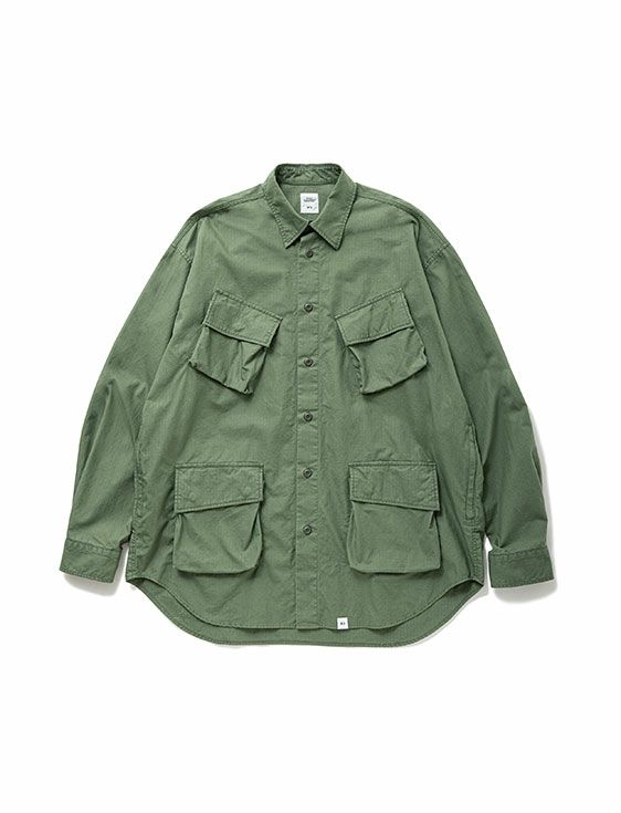 BEDWIN & THE HEARTBREAKERS/ベドウィンアンドザハートブレイカーズ/L/S BIG JUNGLE SHIRT KOVE/OLIVE/オリーブ