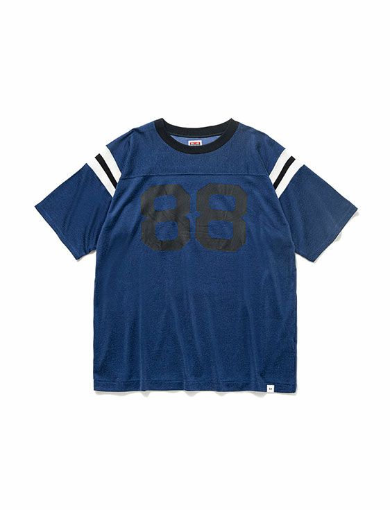 BEDWIN & THE HEARTBREAKERS/ベドウィンアンドザハートブレイカーズ/MASON Ex.S/S PRINTED TEE KELCE/NAVY/ネイビー