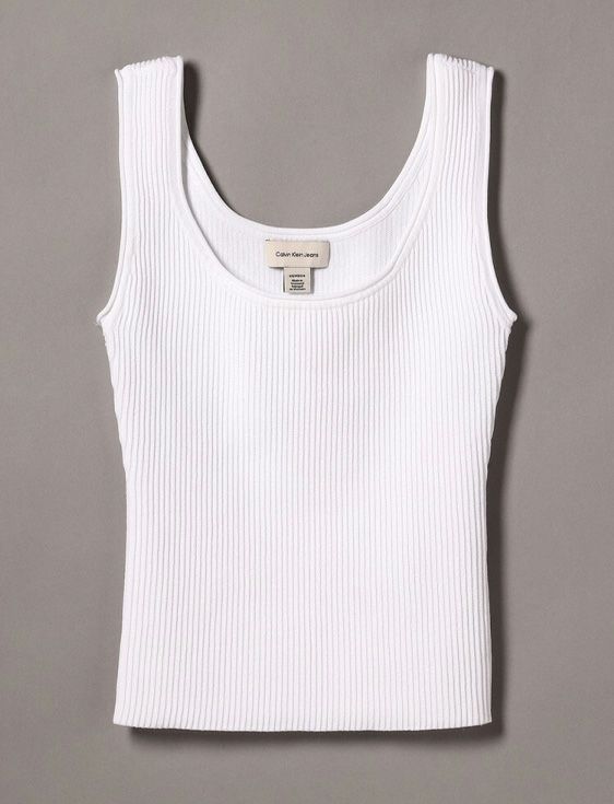 CalvinKlein/カルバンクライン/Sculpt Open Neck Tank/WHITE/ホワイト