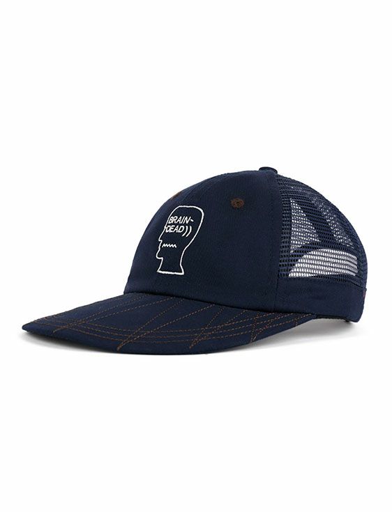 BRAINDEAD/ブレインデッド/LOGOHEAD LONG BRIM MESH PANEL HAT/NAVY/ネイビー