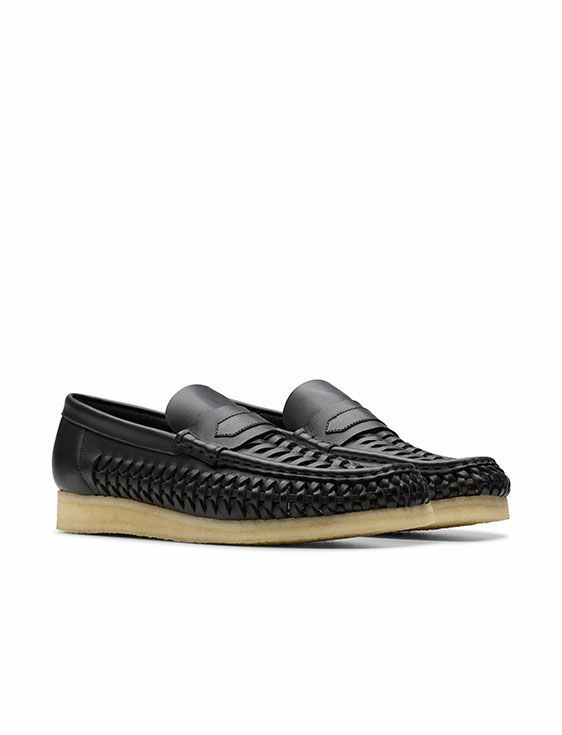 Clarks/クラークス/ WB Penny Weave Black Leather/BLACK/ブラック