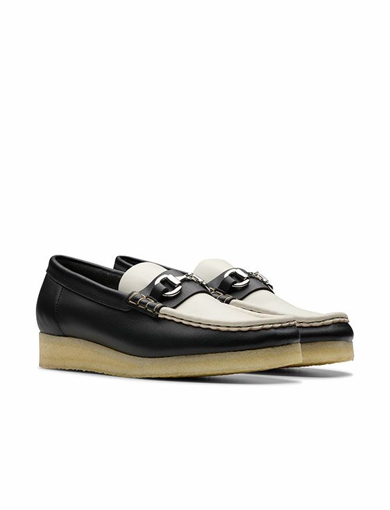 Clarks/クラークス/WBLoafer HBIT Black/White Leather/BLACK/ブラック