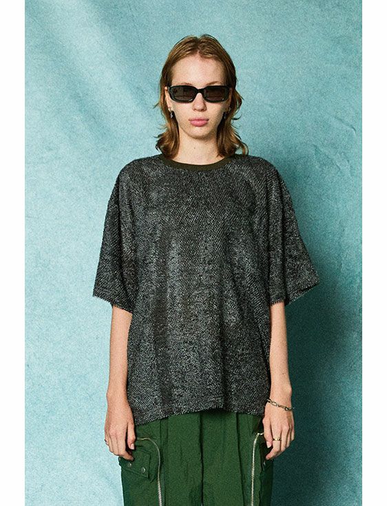 TAUPE/トープ/HAIRY CUT JQ S/S LOOSE TEE/GRAY/グレー