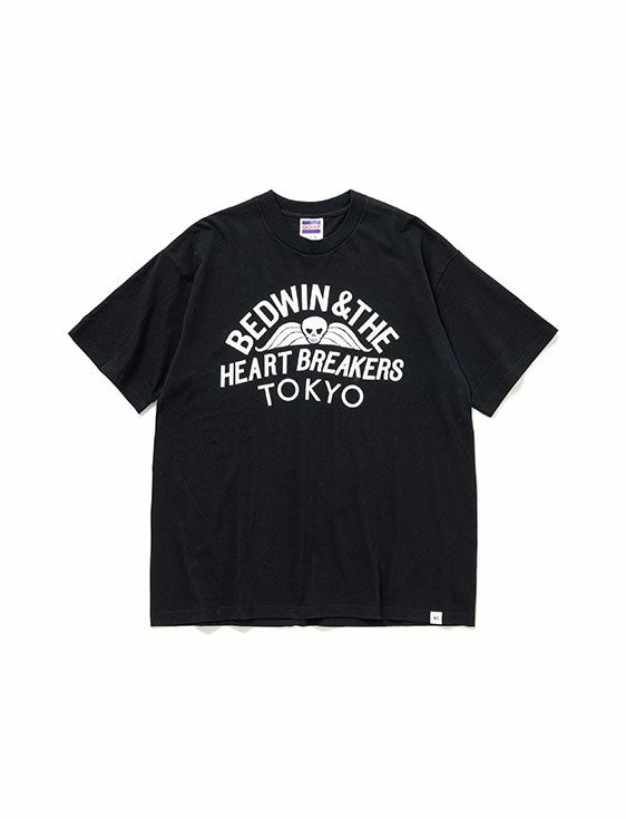 BEDWIN & THE HEARTBREAKERS/ベドウィン/S/S PRINTED TEE FONDA/BLACK/ブラック